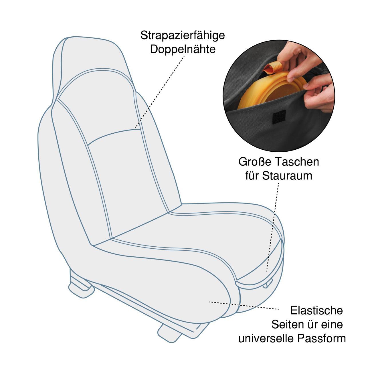 Kurgo Autozubehör Kurgo CoPilot Beifahrersitz-Schutzbezug, Schwarz