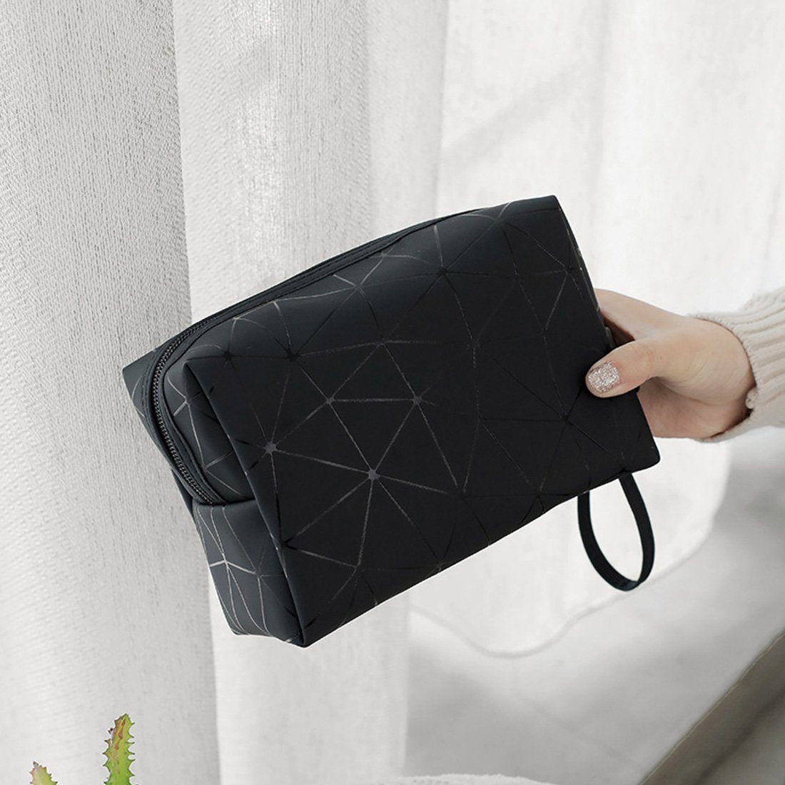 SCOBAG Kosmetiktasche Reise-Kosmetiktasche (1-tlg, Kosmetische Aufbewahrungstasche), Frauen Diamant-Muster