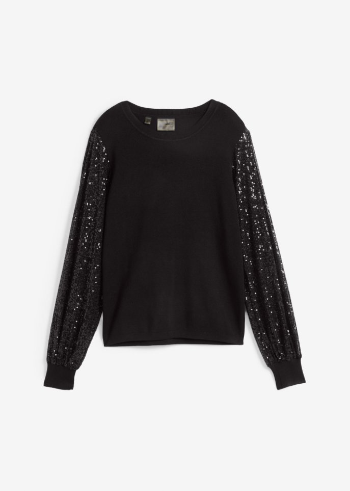 Pullover mit Pailettenärmeln