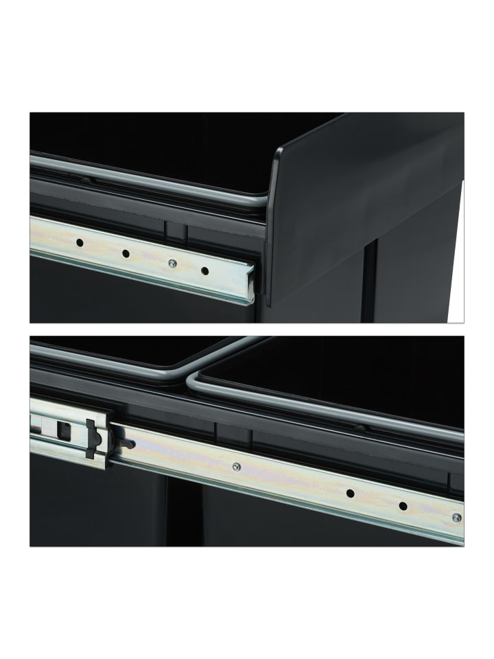 relaxdays Mülltrennsystem Schwarz 2x15L günstig kaufen onesize