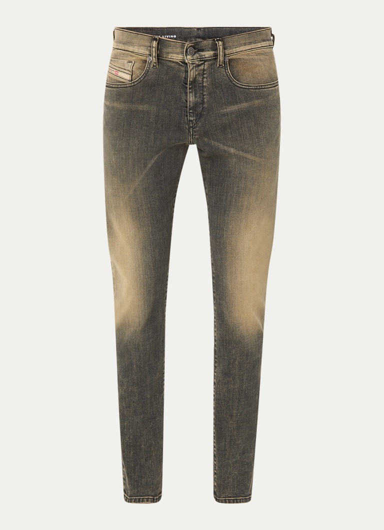 Jeansy Diesel D-strukt slim fit 2019 z kolorowym przetarciem