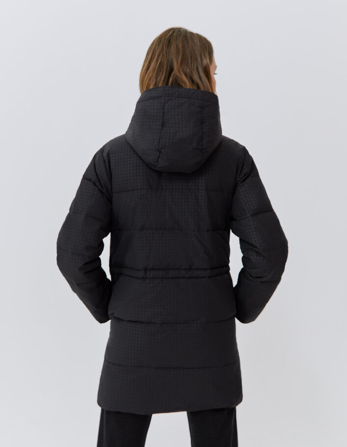 Sous-doudoune noire à motif pied-de-poule Femme