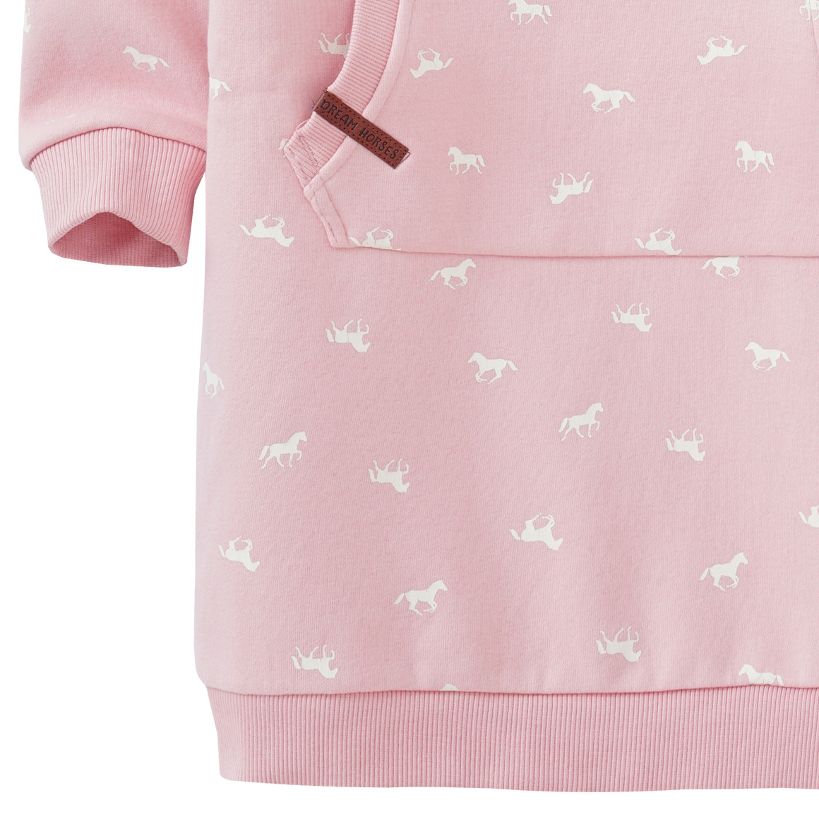 Mädchen Sweatkleid mit Pferde-Allover