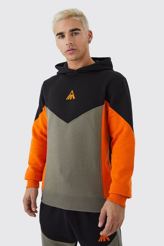Man Slim-Fit Colorblock Hoodie