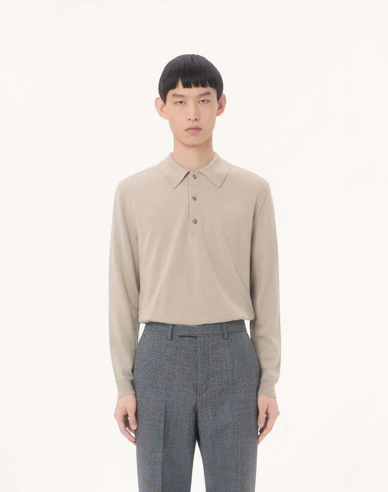 Valentino poloshirt van wol met V-logo