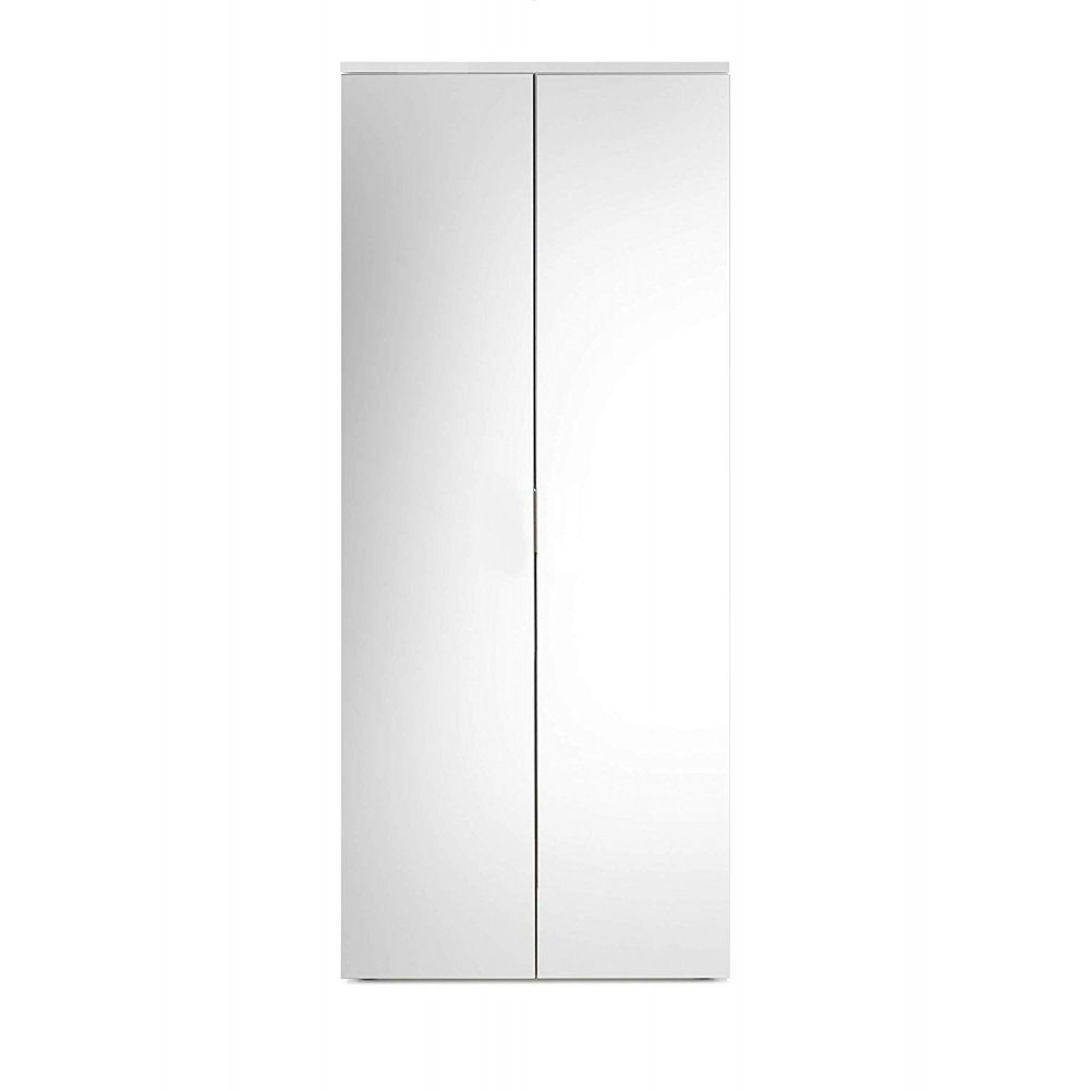 First LOOK Mehrzweckschrank LINCOLN Weiß / Weiß hochglanz Schuhschrank Stauraumschrank Garderobenschrank Spiegelschrank