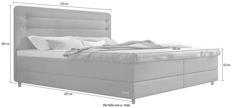 Schlaraffia Boxspringbett Fidelio, inkl. BULTEX® Topper, Holzfuß in Eiche
