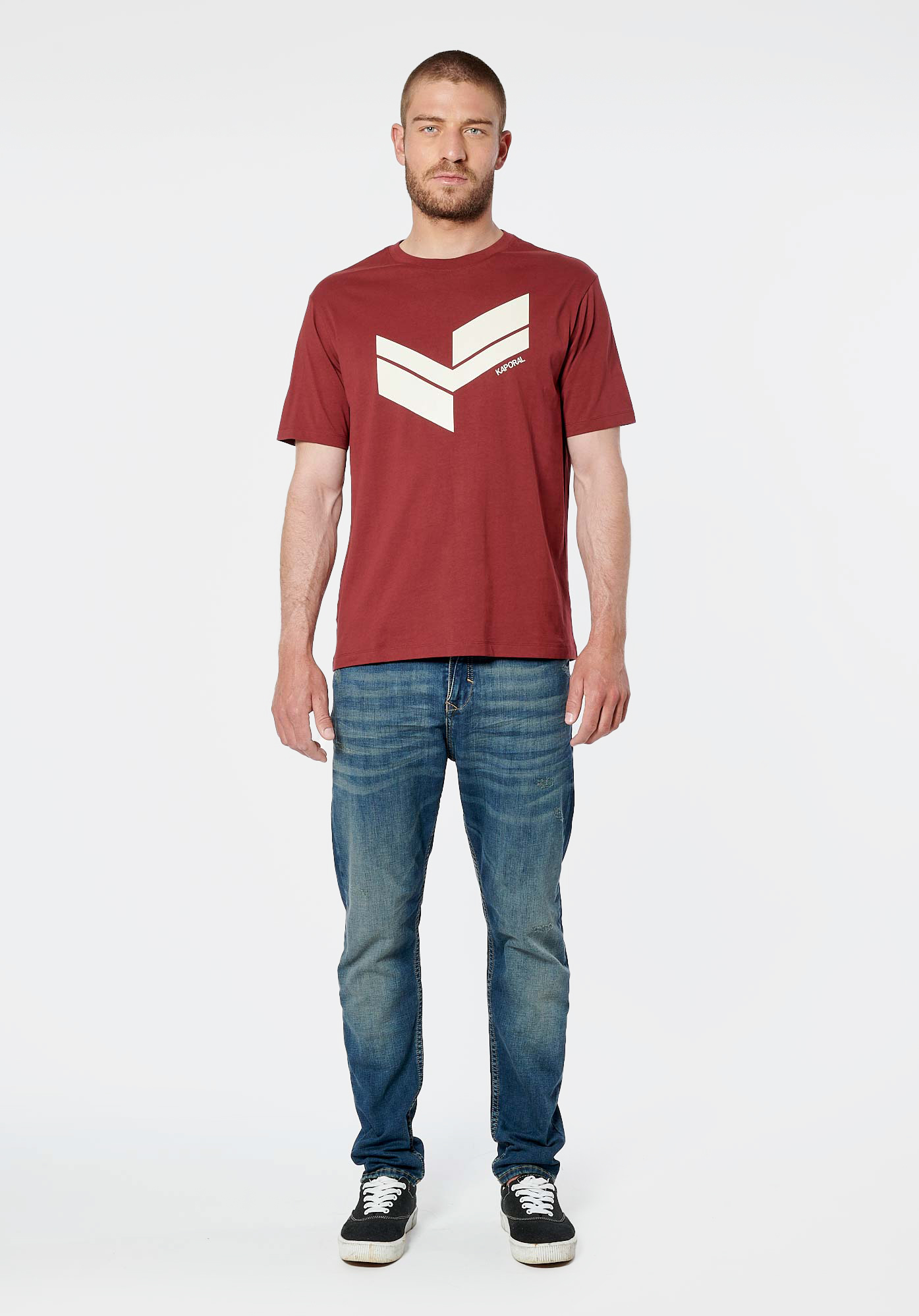 BRYZO  T-shirt bordeaux homme 100% coton