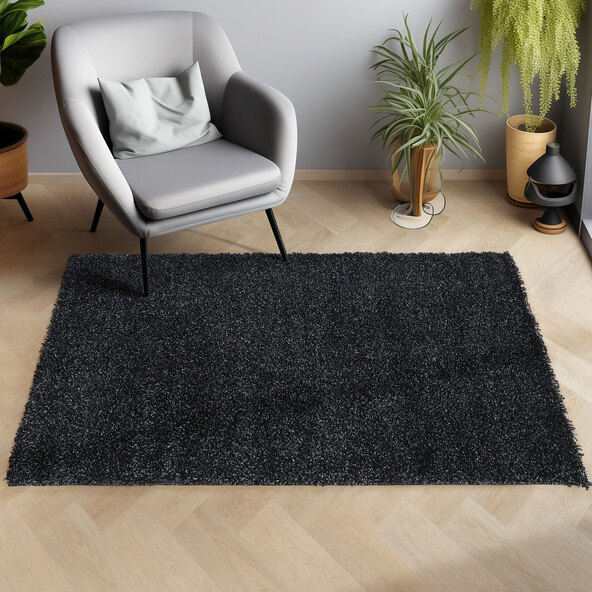 Hochflor Teppich, 120x170 cm, anthrazit