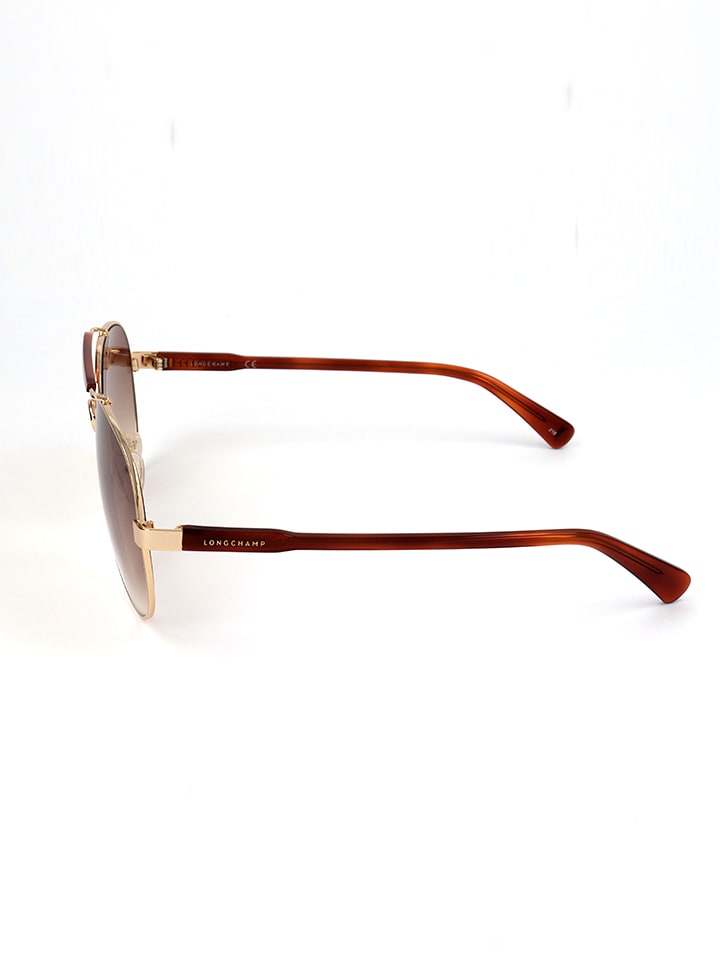Longchamp Damen-Sonnenbrille in Gold/ Hellbraun günstig kaufen 61