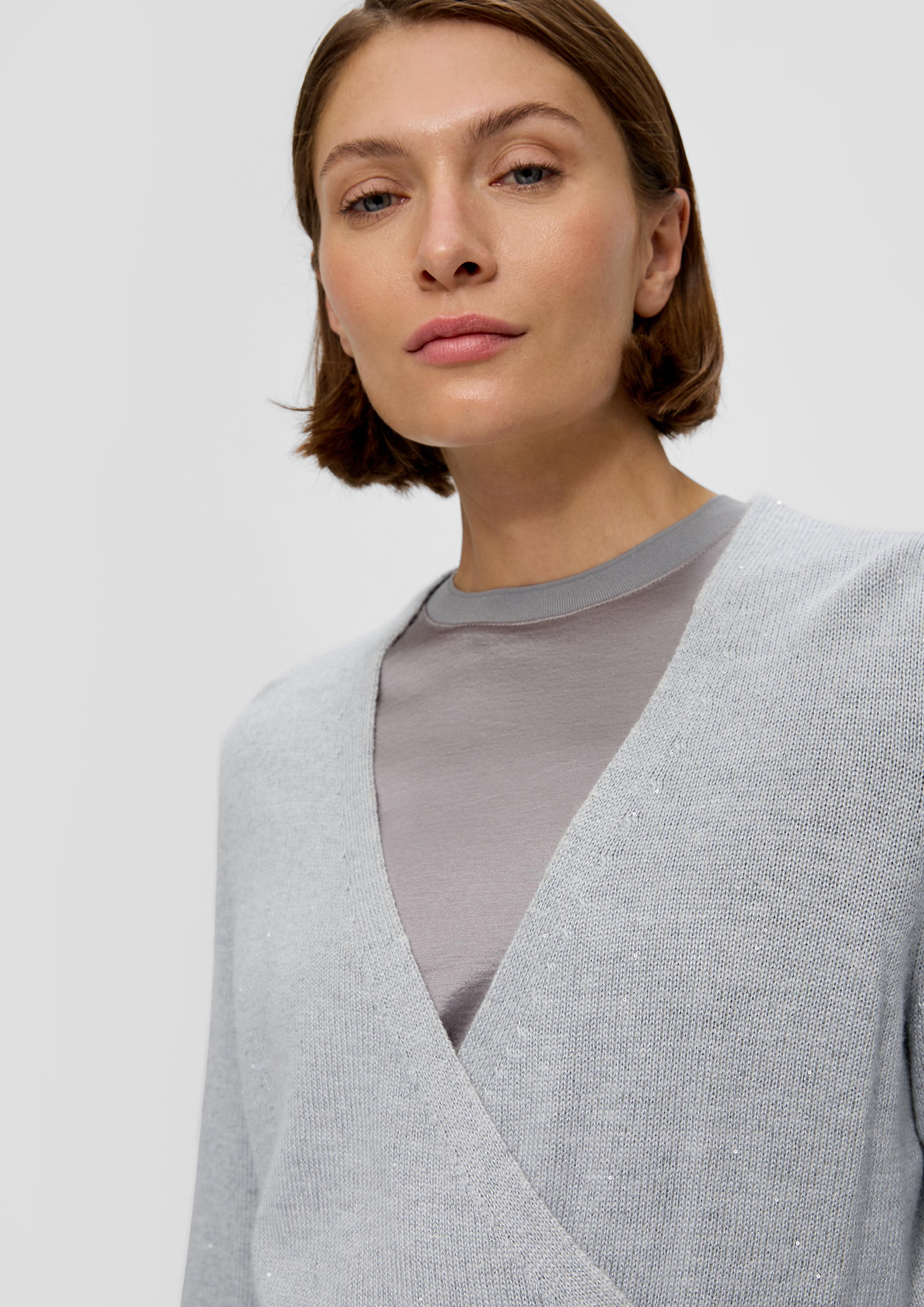 Strickpullover im Wickeldesign  2137684-9103