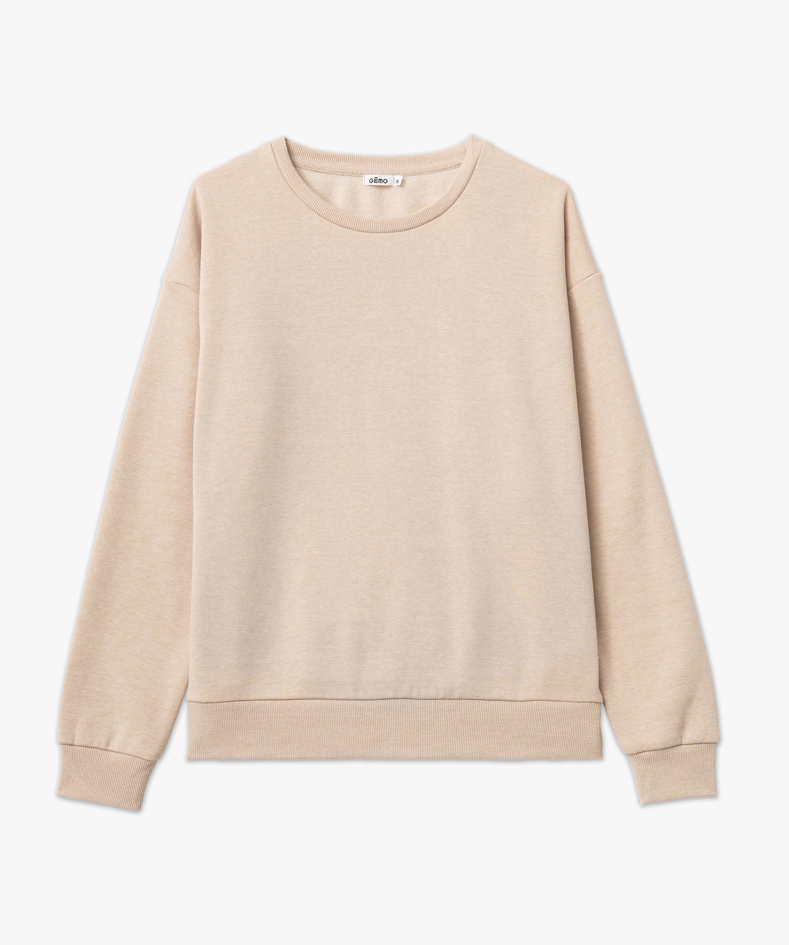 Sweat ample intérieur molletonné femme beige | GEMO