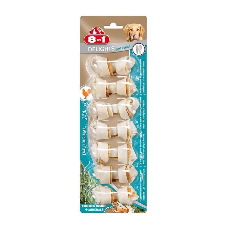 8in1 Snacks 8in1 Delights Dental Kauknochen Zahnpflege XS 7 Stück