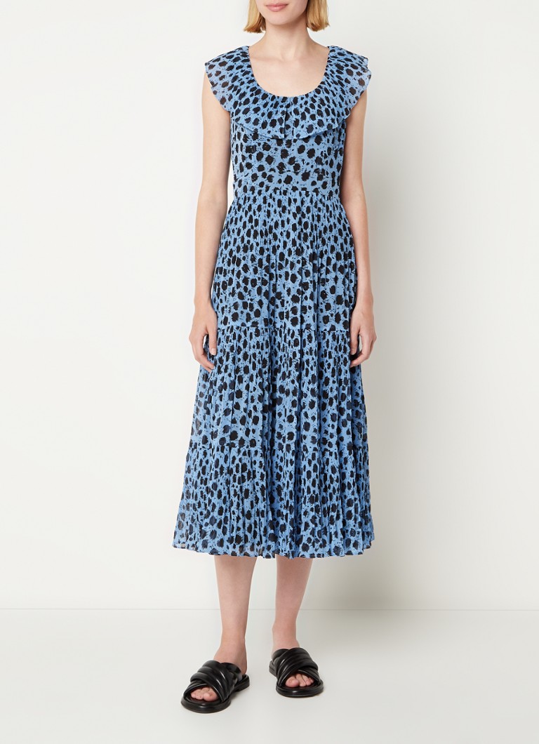 Rochie midi plisată cu imprimeu animal Whistles