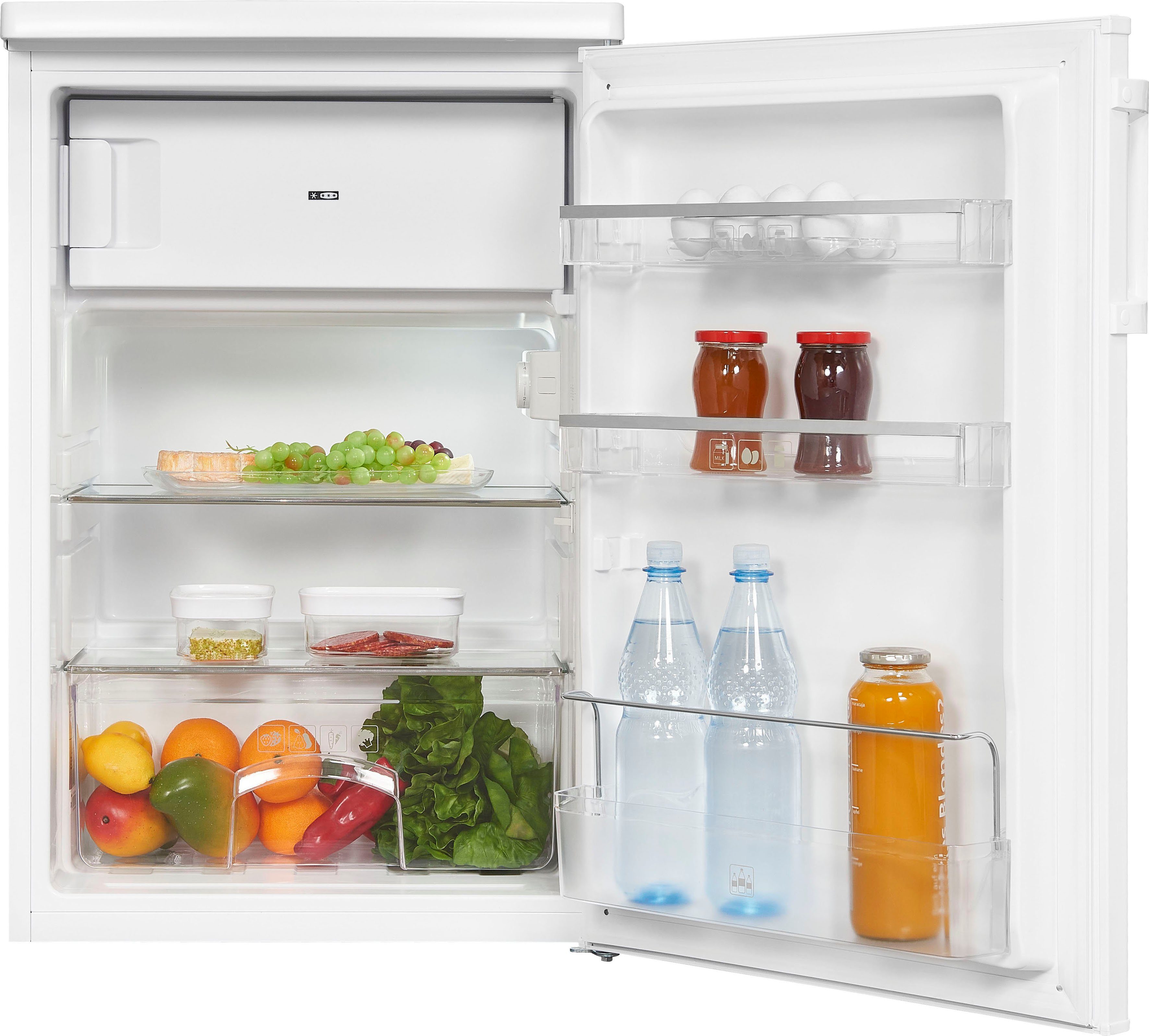 exquisit Kühlschrank KS16-4-HE-040D weiss, 85 cm hoch, 55 cm breit
