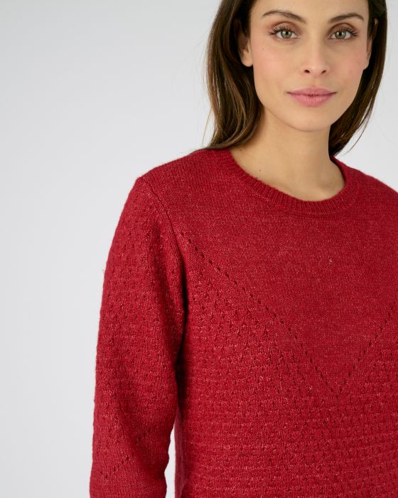 Pull maille ajourée et point fantaisie Thermolactyl