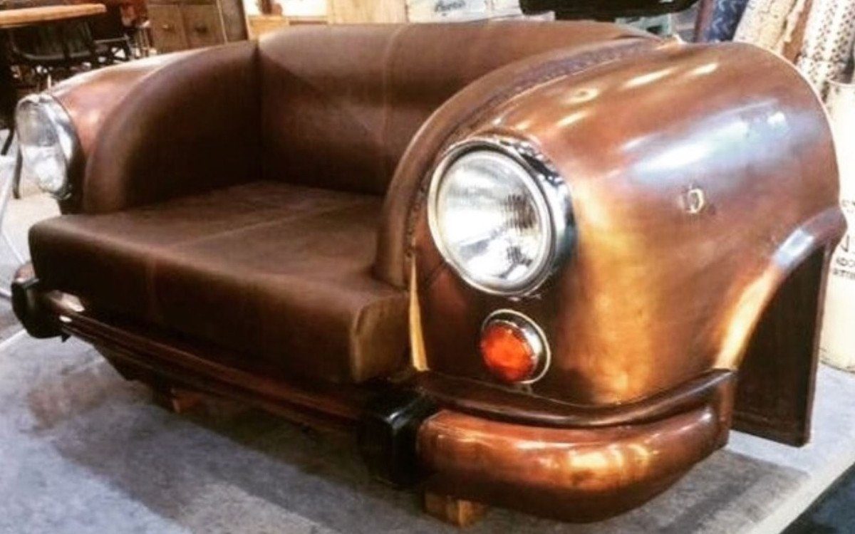 Casa Padrino Kindersofa Designer Autosofa Braun / Bronzefarben 159 x 65 x H. 75 cm - Wohnzimmer Sofa im Auto Design - Wohnzimmer Auto Möbel
