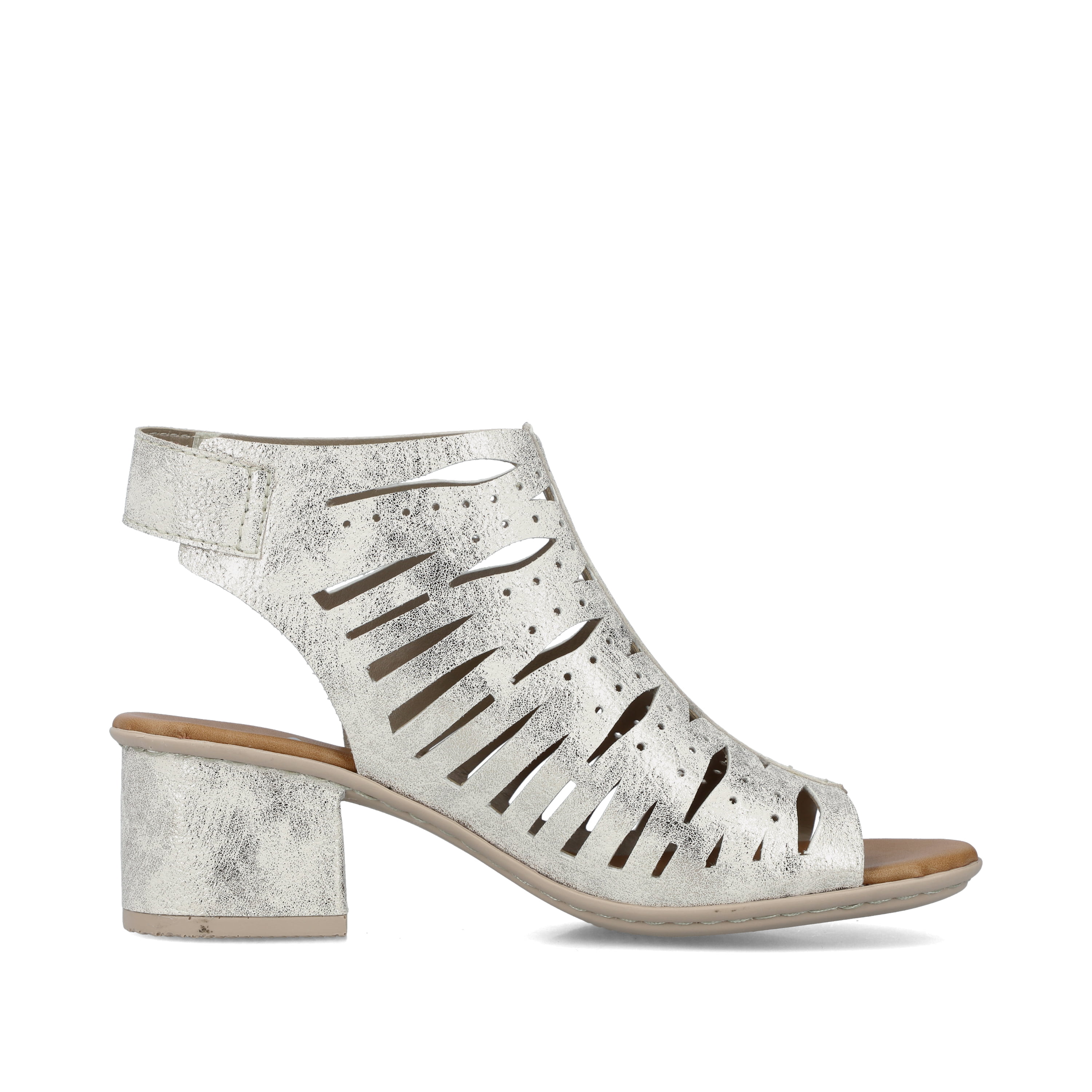 Rieker Damen Riemchensandaletten silber-metallic