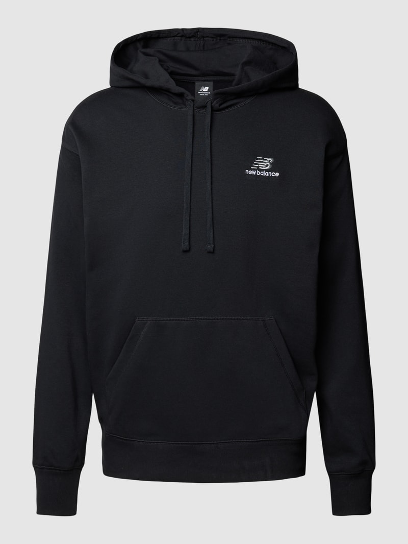 Hoodie mit Logo-Stitching in schwarz