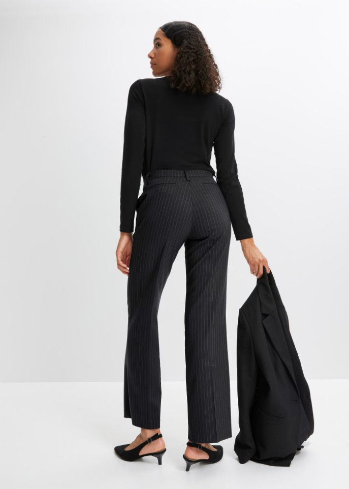 Nadelstreifen-Hose mit weitem Bein