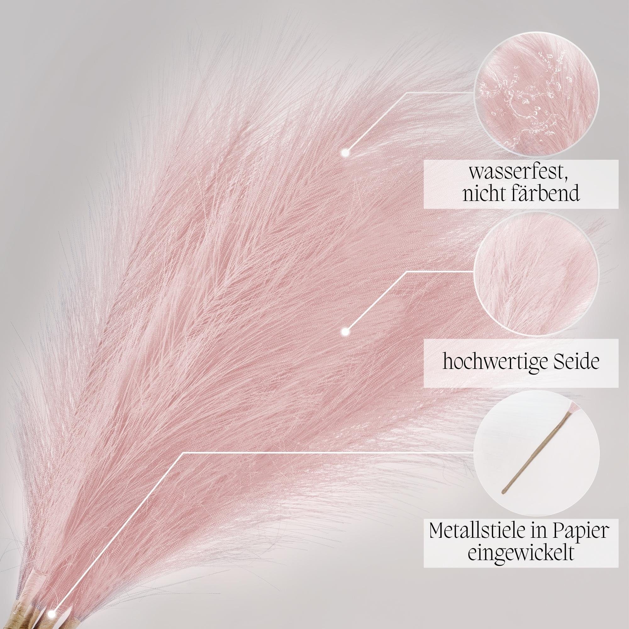 Kunstblume Pampasgras Groß Pampasgras Künstlich Pampasgras Schwarz Pampasgras Xxl Pampasgras, Nina-Maria's Deko Gold, Höhe 55 cm, 5er Set in verschiedenen Farben erhältlich