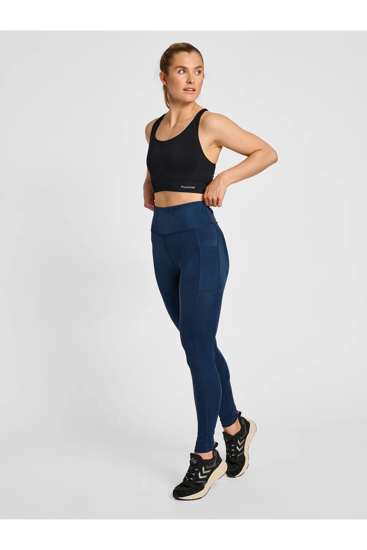 hummel  Sport-Leggings - Blau - Mittlerer Bund