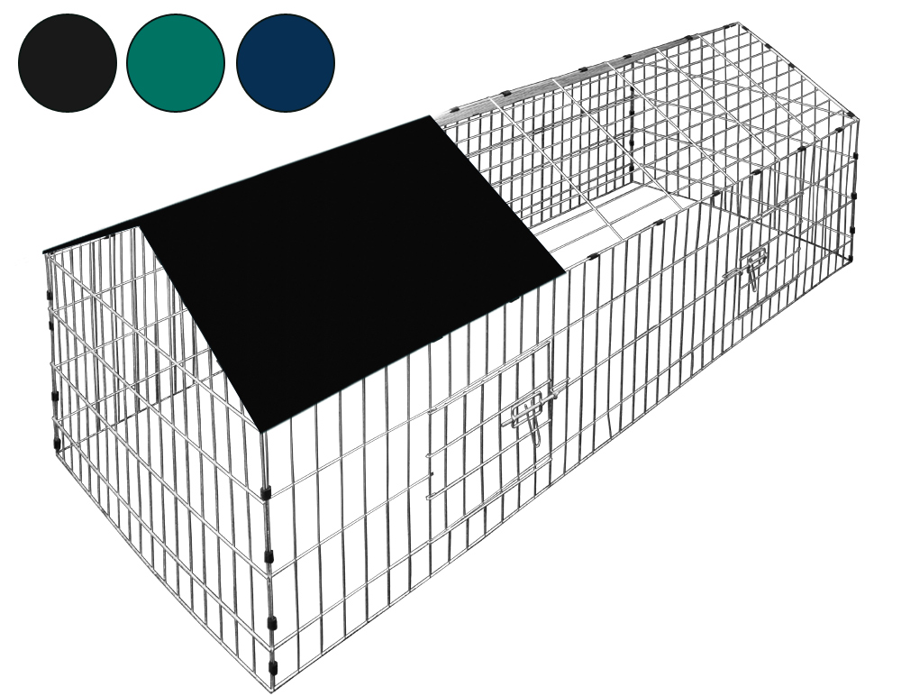 Cadoca Kleintierfreilauf - Hasenfreilauf inkl Sonnenschutz 180 x 75 x 75cm grün