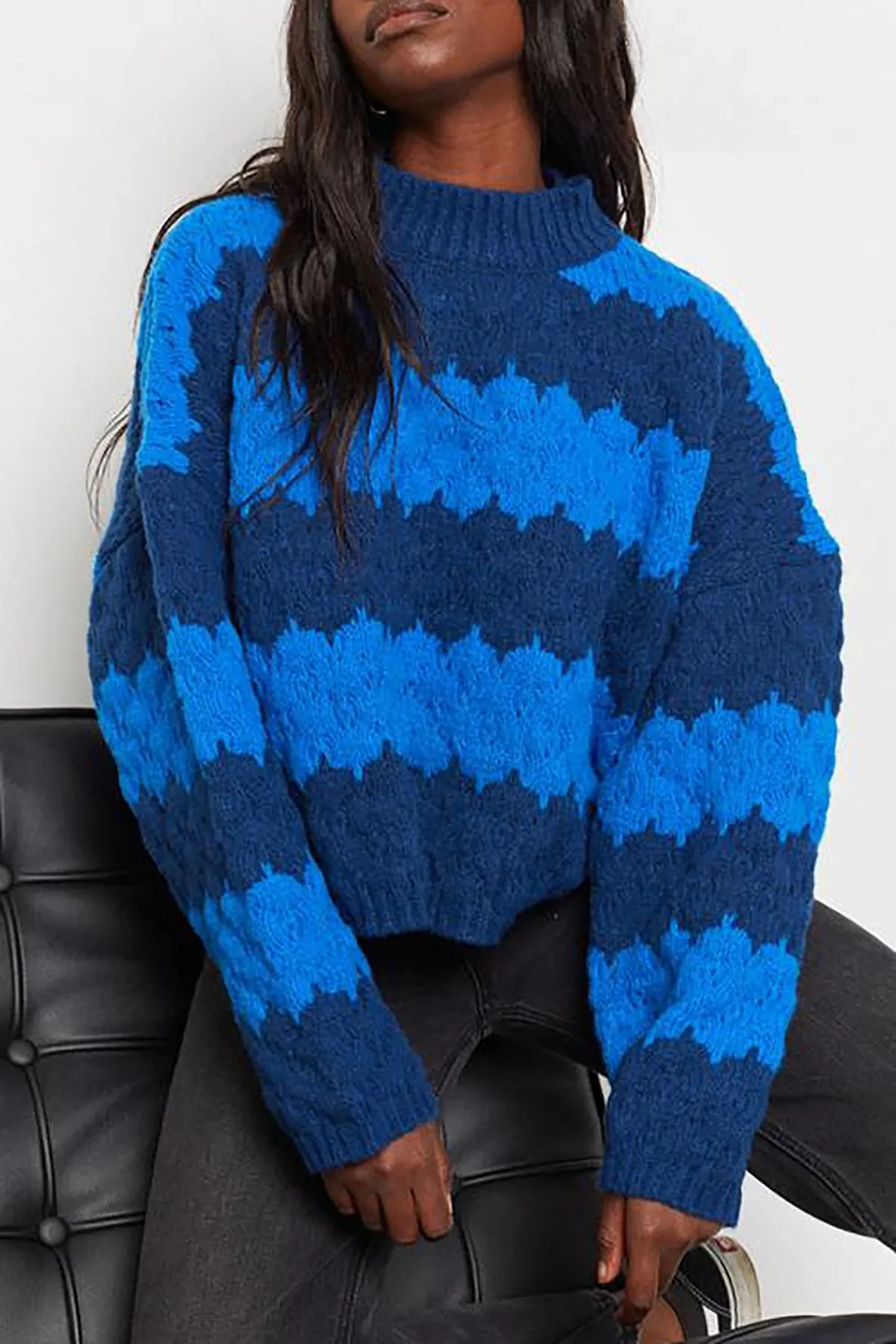 Madmext  Mad Girls Blauer Pullover Mg1205