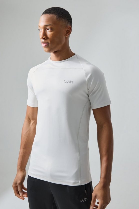 Man Active Camouflage Muscle Fit Raglan T-Shirt