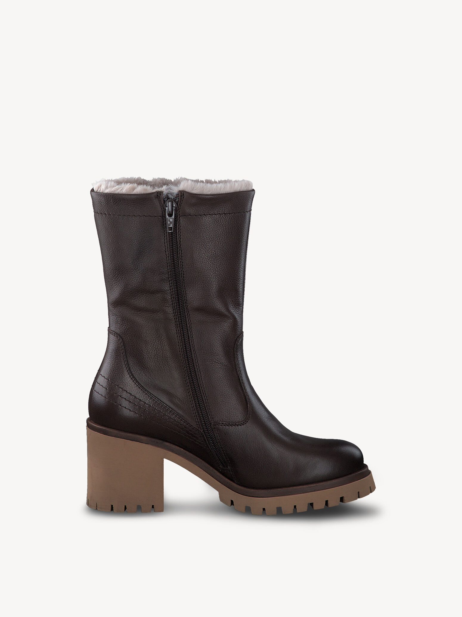 Bottine en cuir - marron doublure chaude