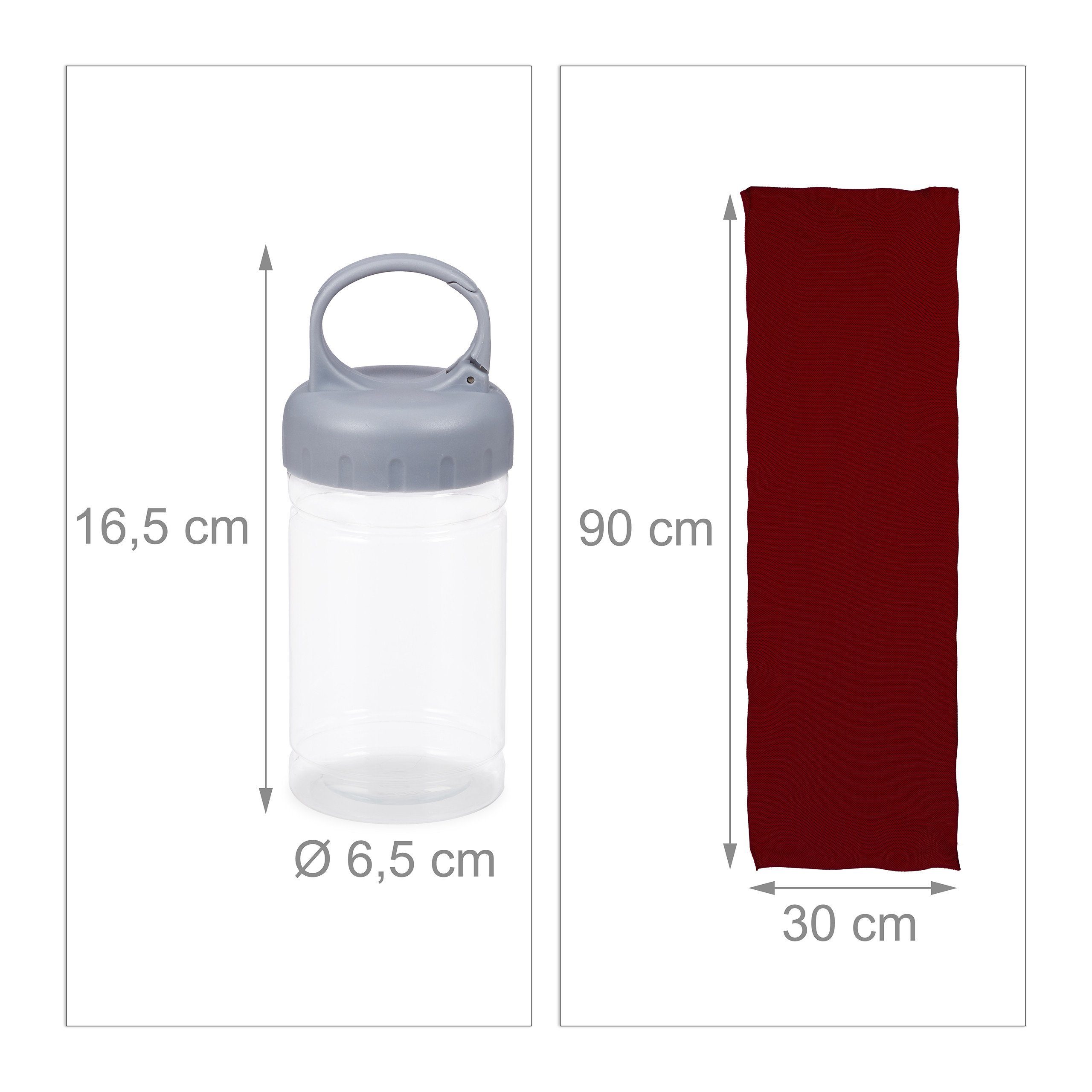 relaxdays Sporthandtuch 8x Kühlendes Handtuch in Rot