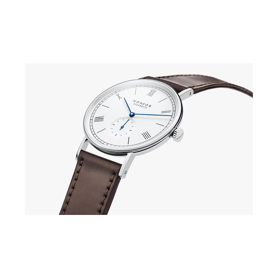 Nomos Glashütte Herrenuhr Ludwig 38 emailleweiss