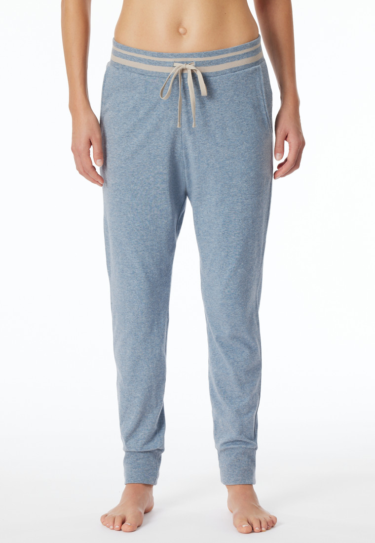 Loungehose lang Organic Cotton Bündchen jeans-meliert - Mix+Relax