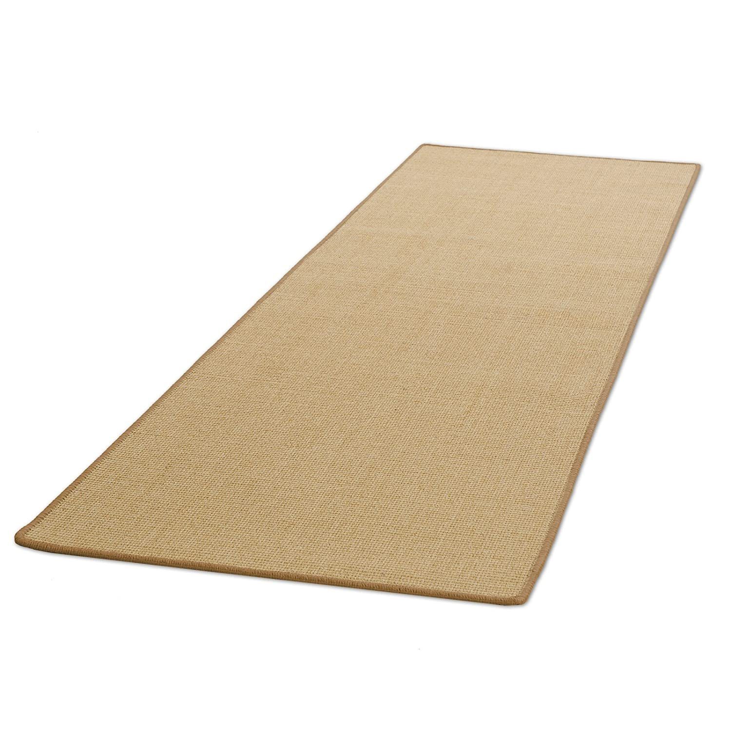 Läufer Salvador natur, Teppichläufer erhältlich in vielen Farben & Größen, Floordirekt, rechteckig, Höhe: 6 mm, Kettelung in Wunschfarbe