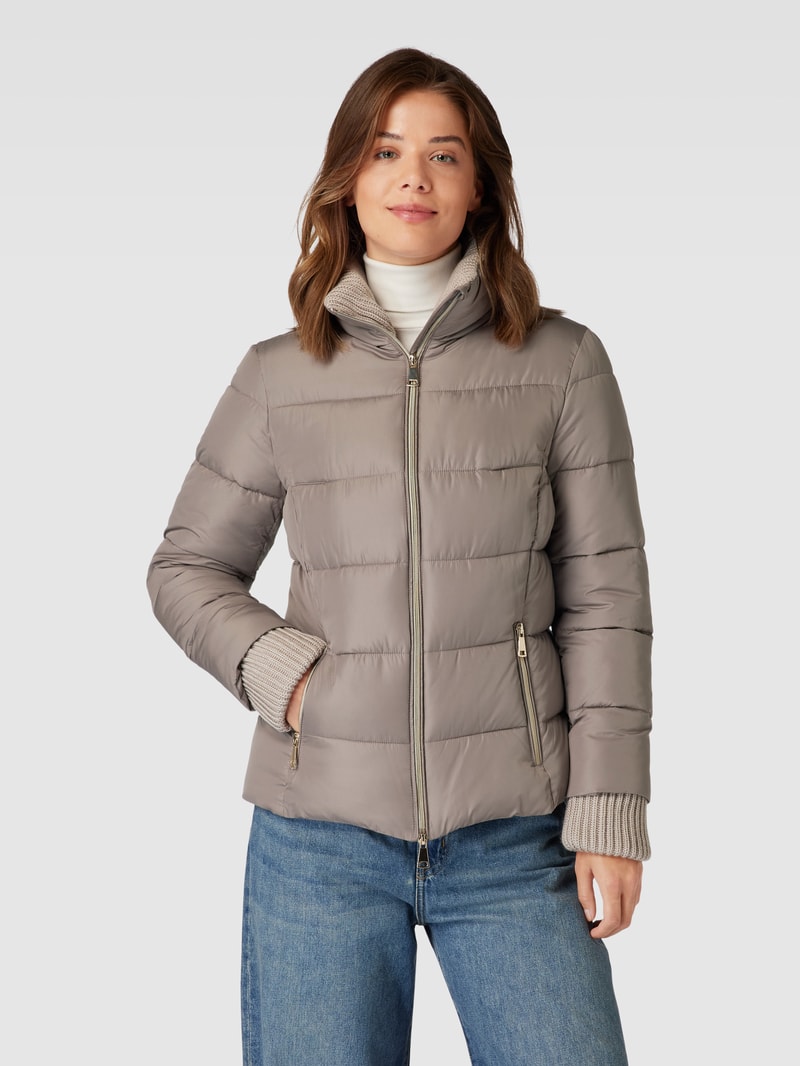 Steppjacke mit Zweiwege-Reißverschluss in taupe