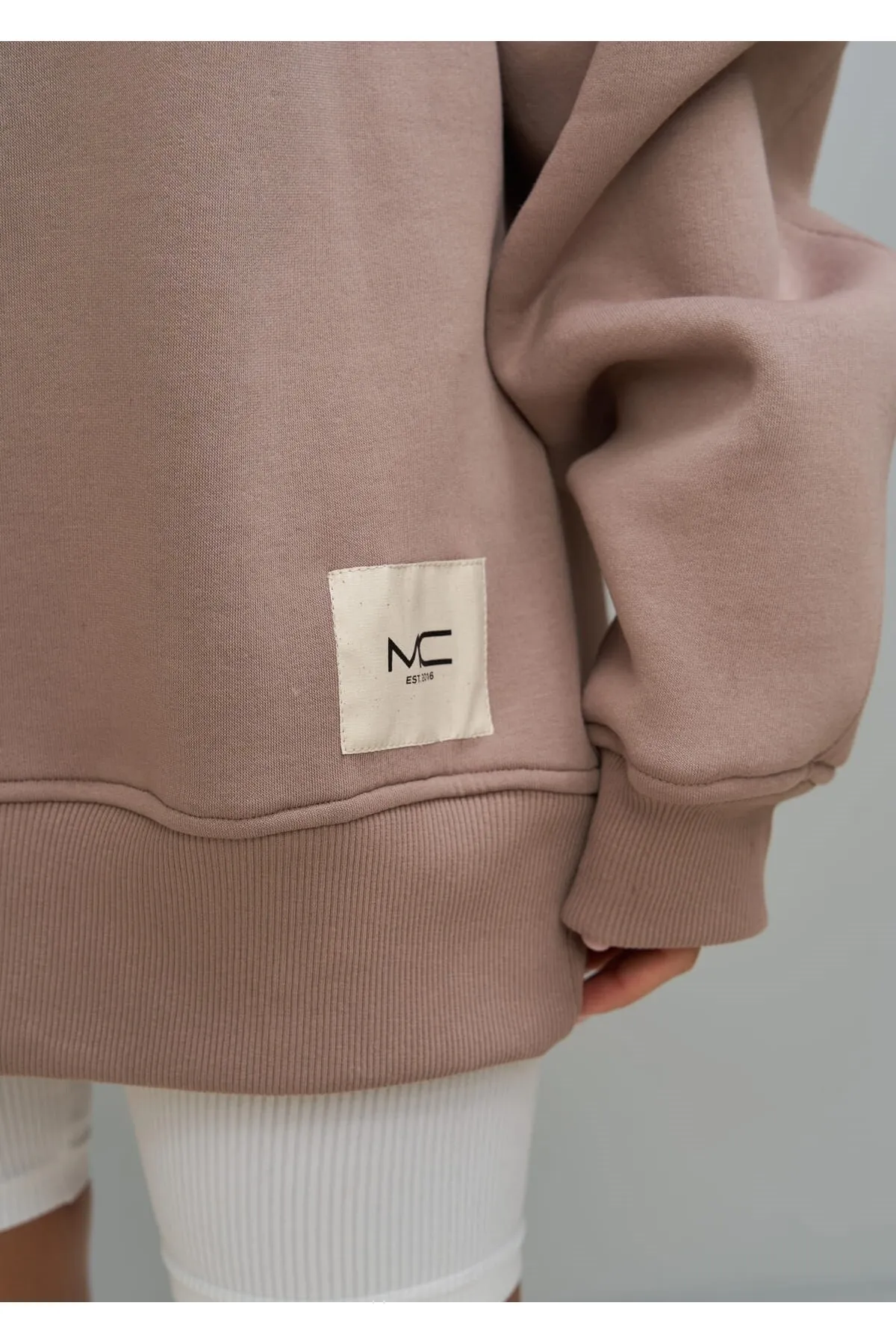 MAİ COLLECTİON  Cashback Taupefarbenes Oversize-Sweatshirt
