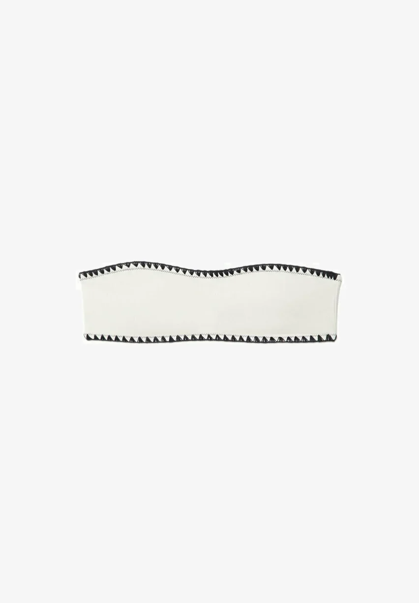 Stradivarius BANDEAU BORDADO - Top de bikini