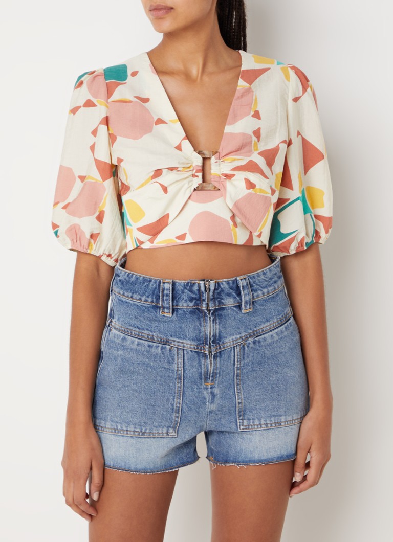 crop top από μείγμα lyocell με τυπωμένο print από ba&sh Aymar