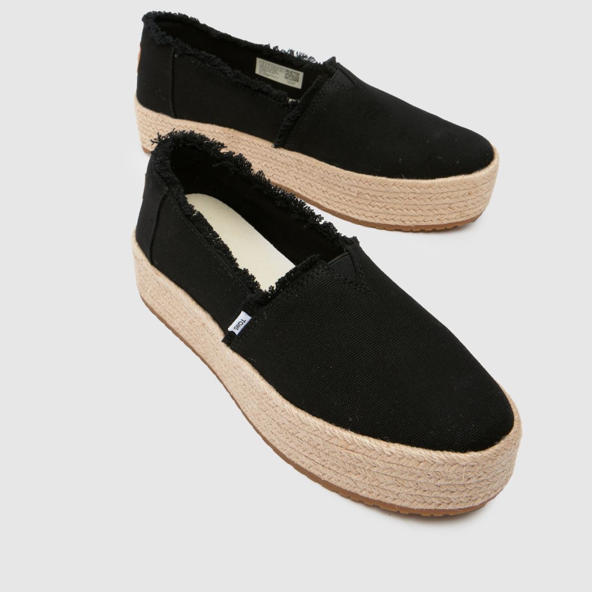 TOMS valencia lapos talpú cipők fekete színben