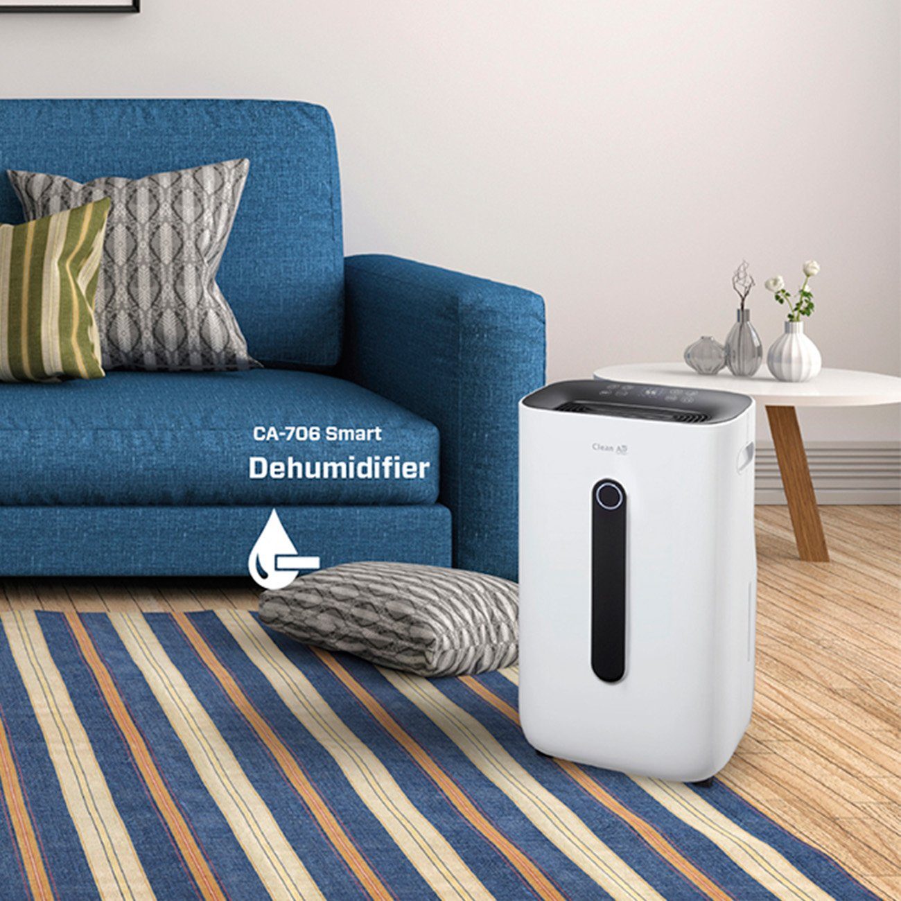 Clean Air Optima Luftentfeuchter CA-706 SMART - Luftentfeuchter und Luftreiniger, für 175 m³ Räume, Entfeuchtung 20 l/Tag, Tank 6,5 l, Clean Air Optima® App