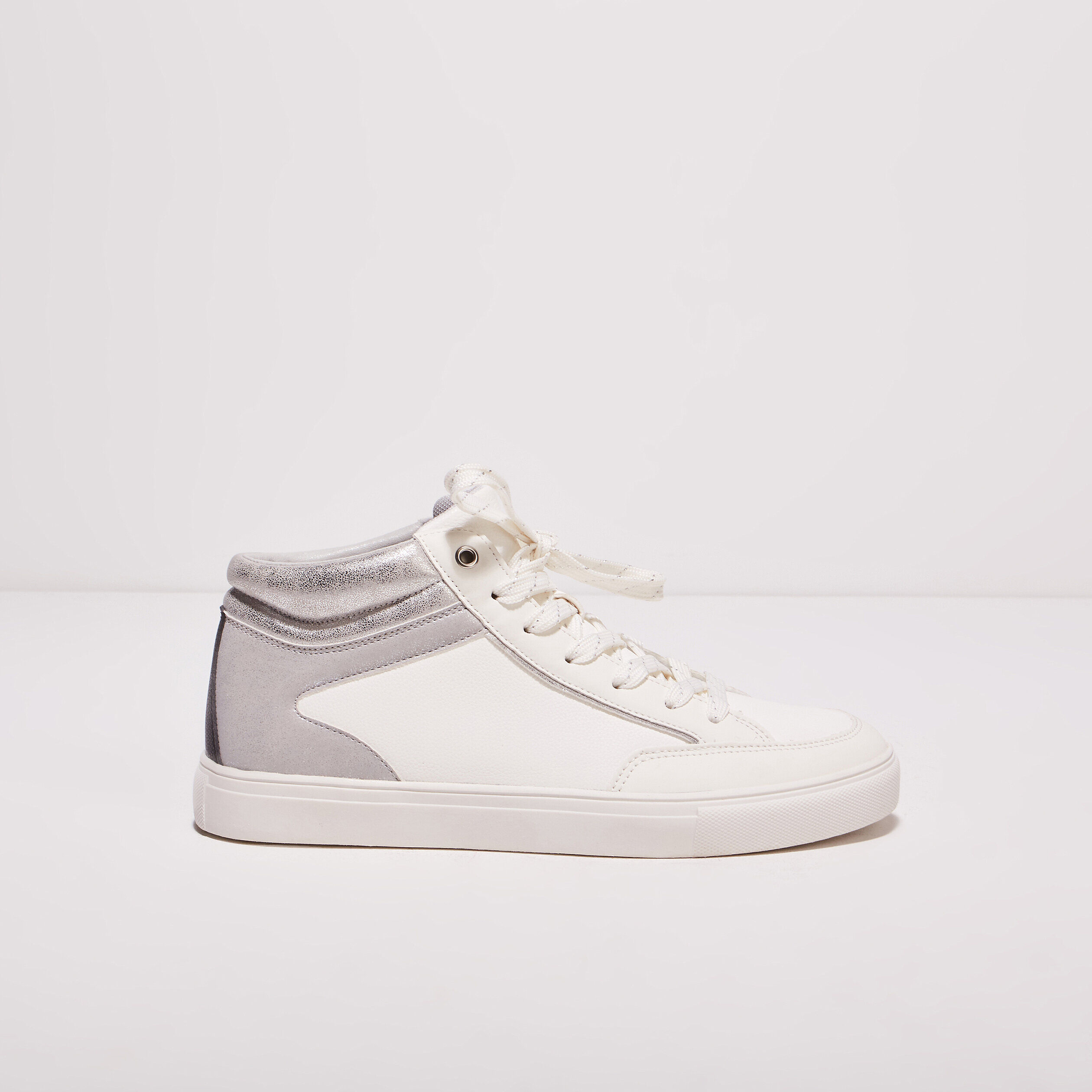 Baskets montantes plates gris clair femme | Cache Cache
