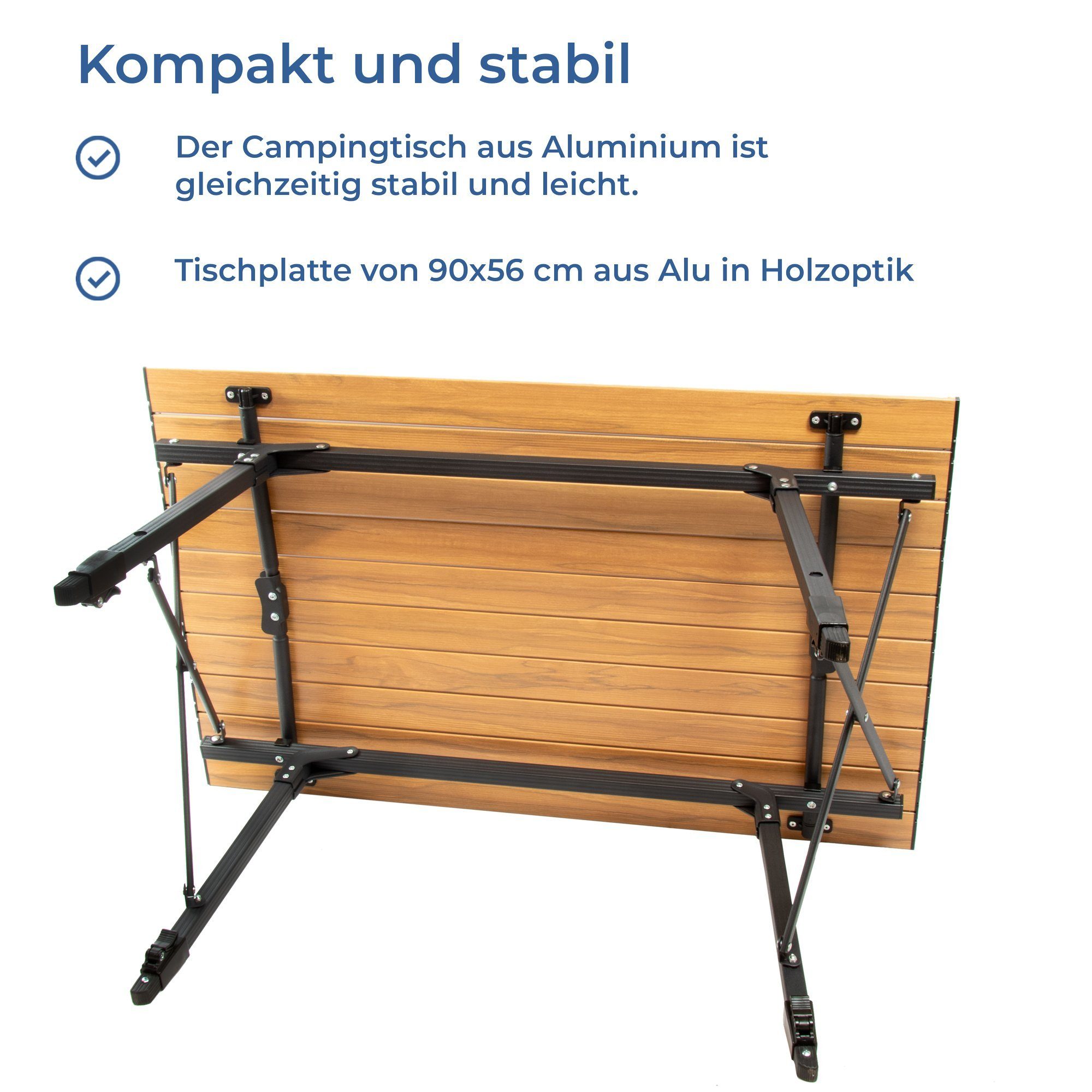 osoltus Campingstuhl osoltus Camping Klapptisch Alu Tisch Fjord 90cm x 59cm