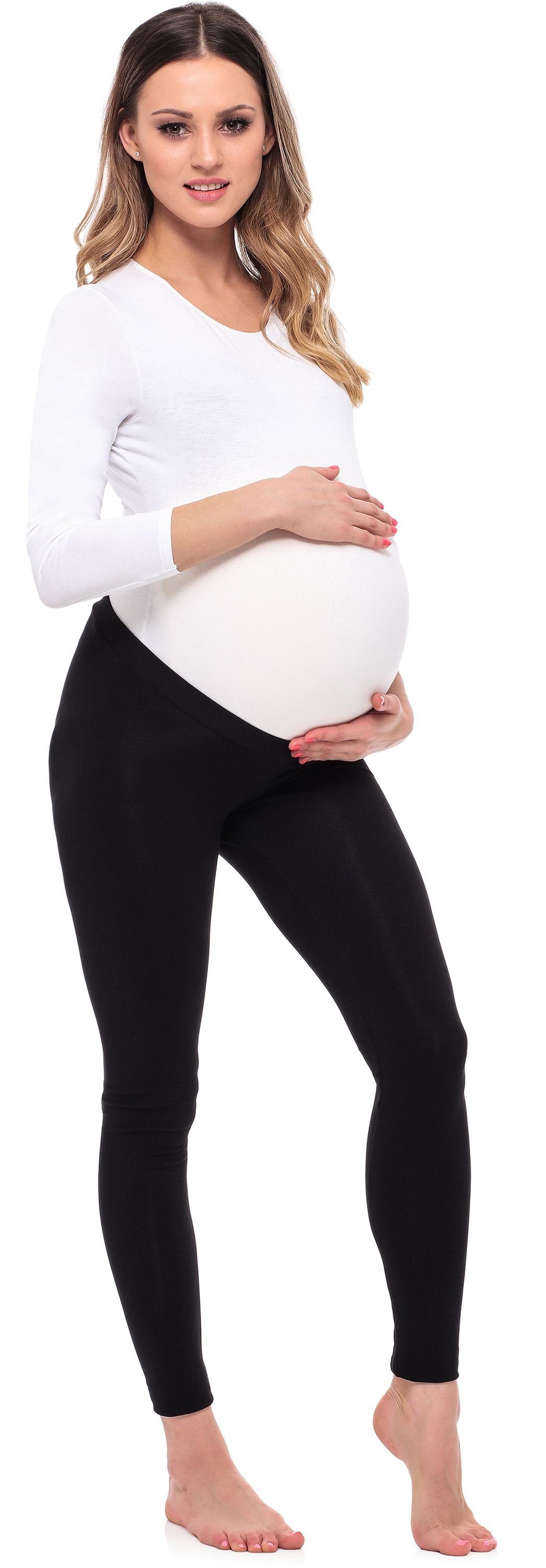 Be Mammy Umstandsleggings Lange Umstandsleggings aus Viskose BE20-253 (1-tlg) elastischer Bund