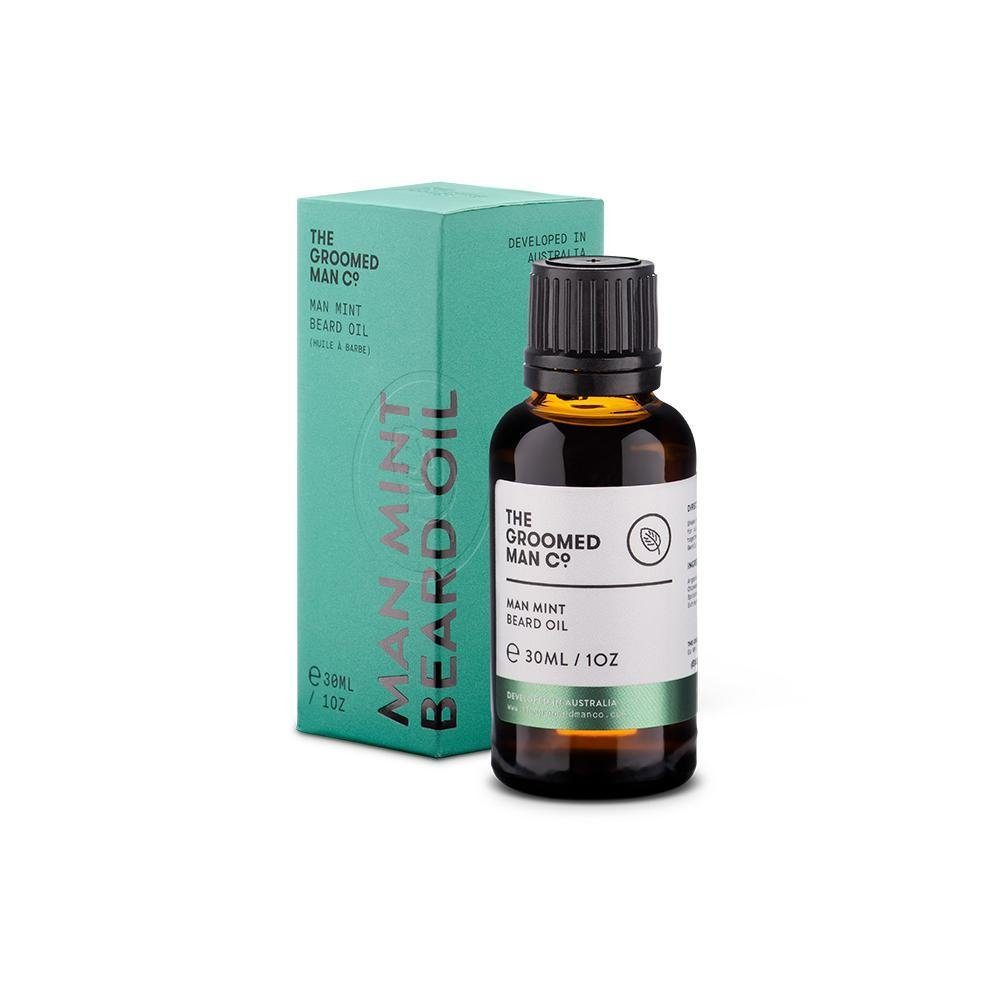 Groomed Man Bartöl Bartöl Mint 30ml, 1-tlg., schnell einziehende, und nicht fettend, Pfefferminzgeruch
