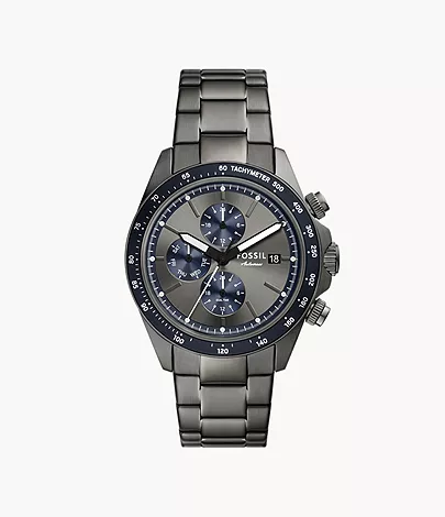 Fossil Outlet Uhr Autocross Multifunktionswerk Edelstahl rauchgrau