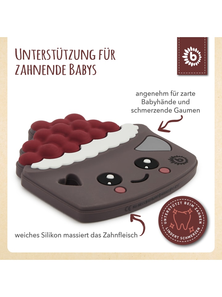 Bieco Spielwaren Beißring Silikon Torte - ab Geburt in Braun günstig kaufen onesize