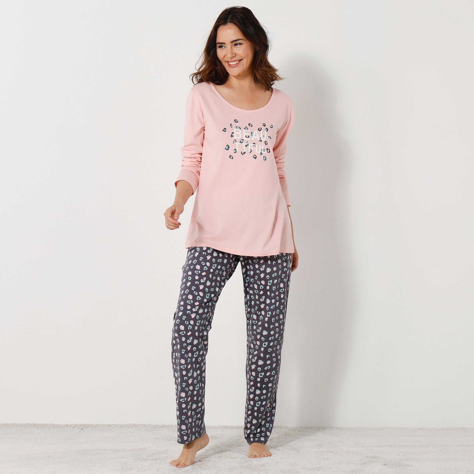 Pantalon pyjama coton imprimé 