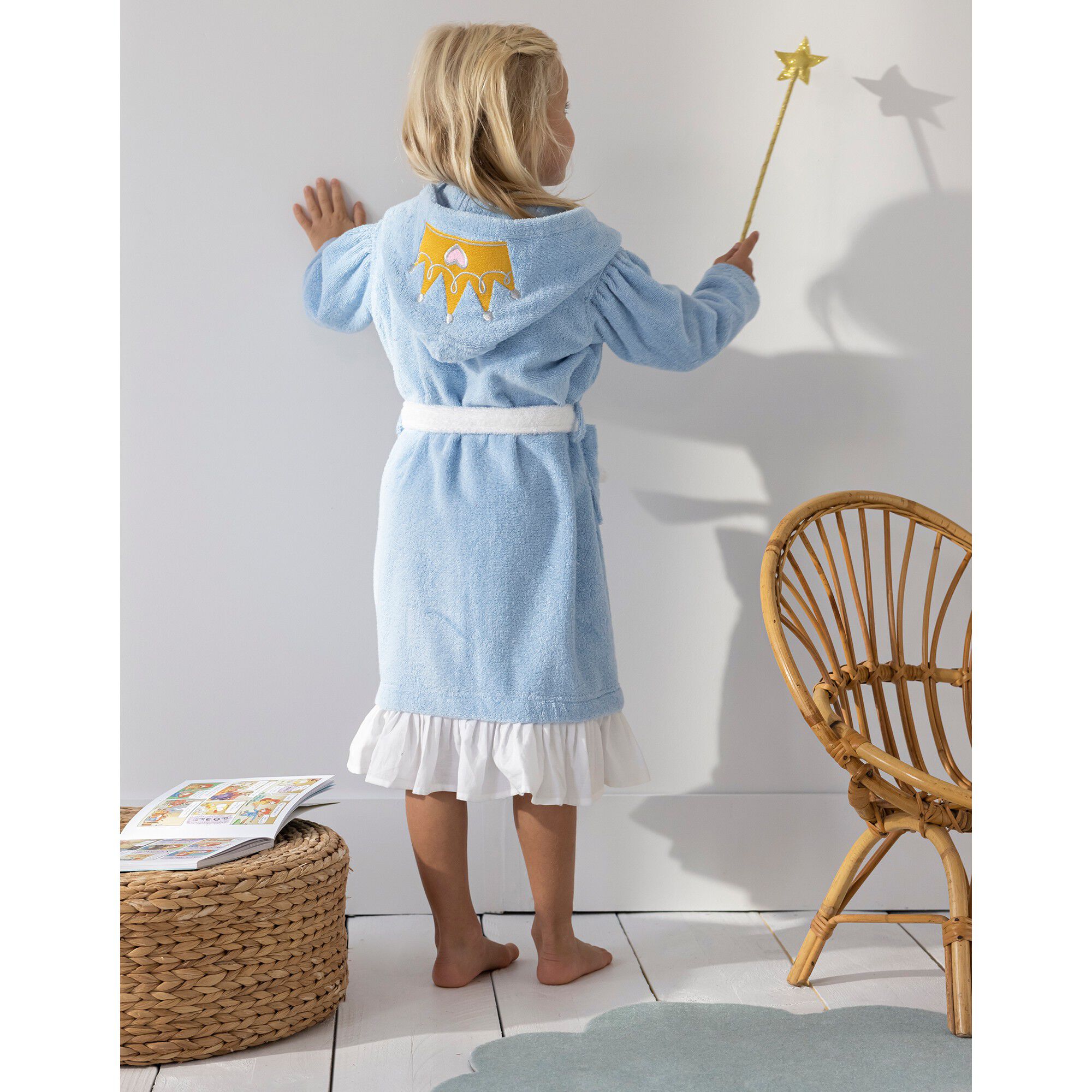 Peignoir de bain déguisement enfant princesse éponge coton