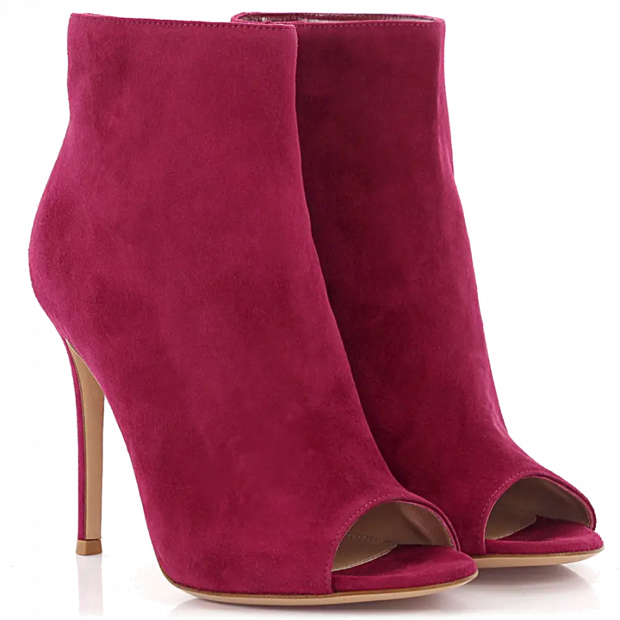 Gianvito Rossi - Stiefeletten LAIS Veloursleder - rot