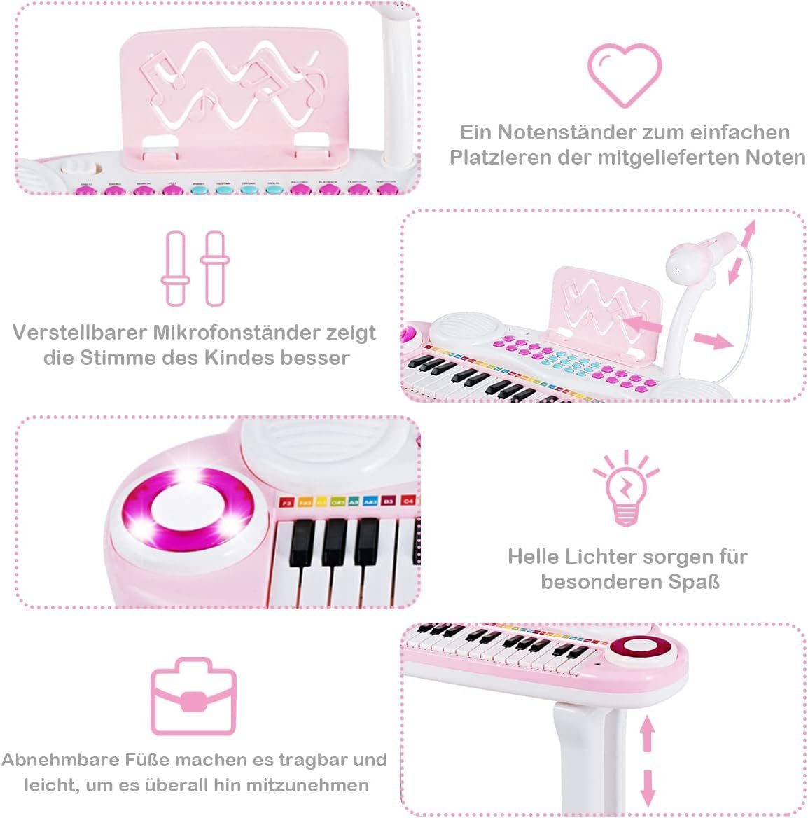 KOMFOTTEU Keyboard Spielzeugklavier, für Kinder ab 18 Monate